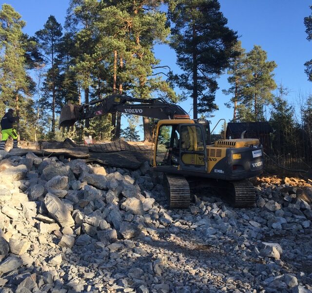 Sprängning för grund Åkersberga